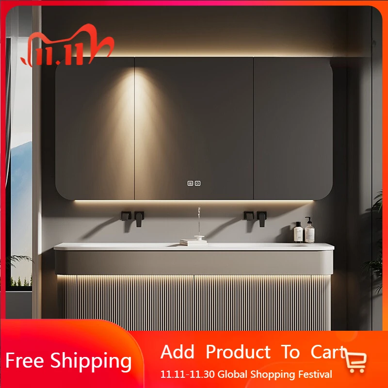 

Light Luxury Mirror Bathroom Cabinet Italian Decorations Minimalist Cupboard Gadgets Display Partitions Archivadores Furniture