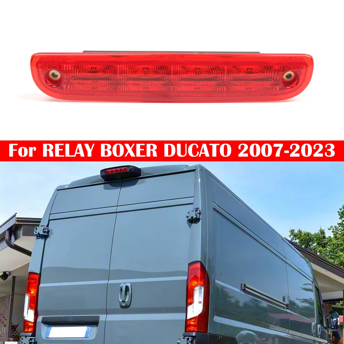 For CITROEN RELAY 2007-2023 Car Red Lens Rear Spoiler Higher Brake Stop Lamp For PEUGEOT BOXER For FIAT DUCATO 6351Z3 1340670080