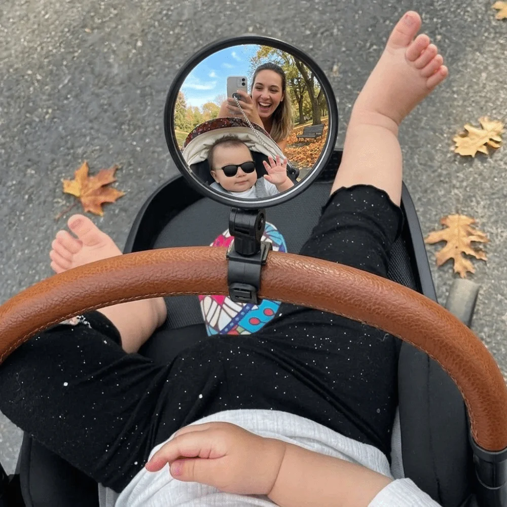 Wide Angle Stroller Rearview Mirror Shatterproof Adjustable Universal Wide Angle Convex Safety ABS Safety Monitoring Accessory