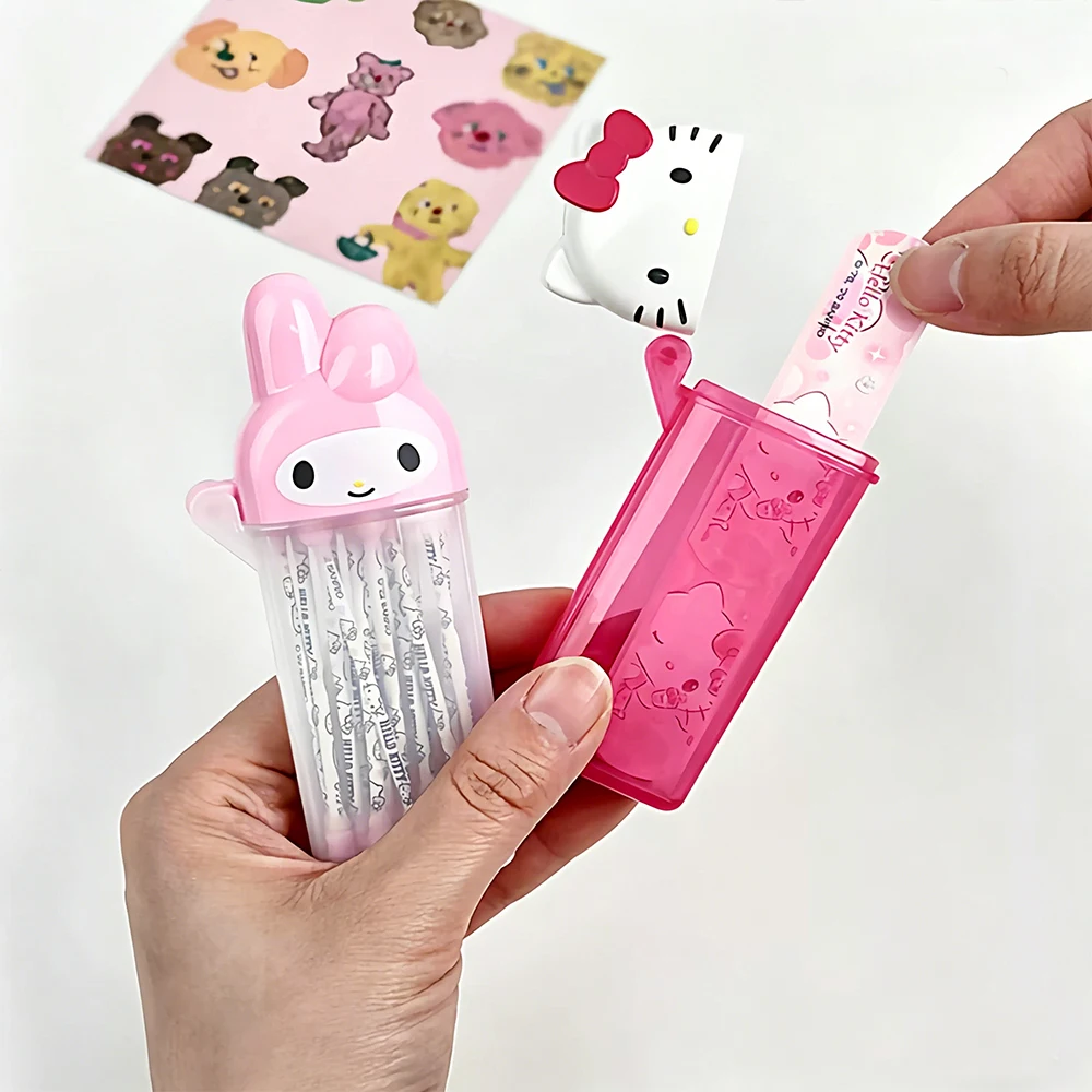 Caja Organizadora de Escritorio Hello Kitty, Mini Caja Sanrio My Melody con Tapa Abatible para Guardar Hisopos, Parches, Hilo Dental