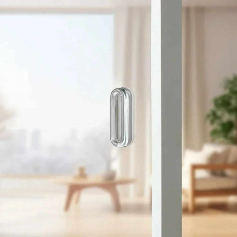 4PCS Self-Adhesive Sliding Door Handle Transparent Plastic Soft PU Door Handle Kitchen Cabinet Glass Sliding Door Drawer Handle image 4
