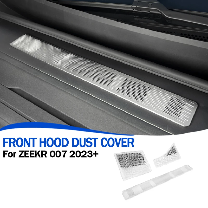

Для Zeekr 007 GT 2024 + передний капот, воздухозаборник, пылезащитный чехол из нержавеющей стали, защитная крышка для выхода воздуха, обновление, автоаксессуары