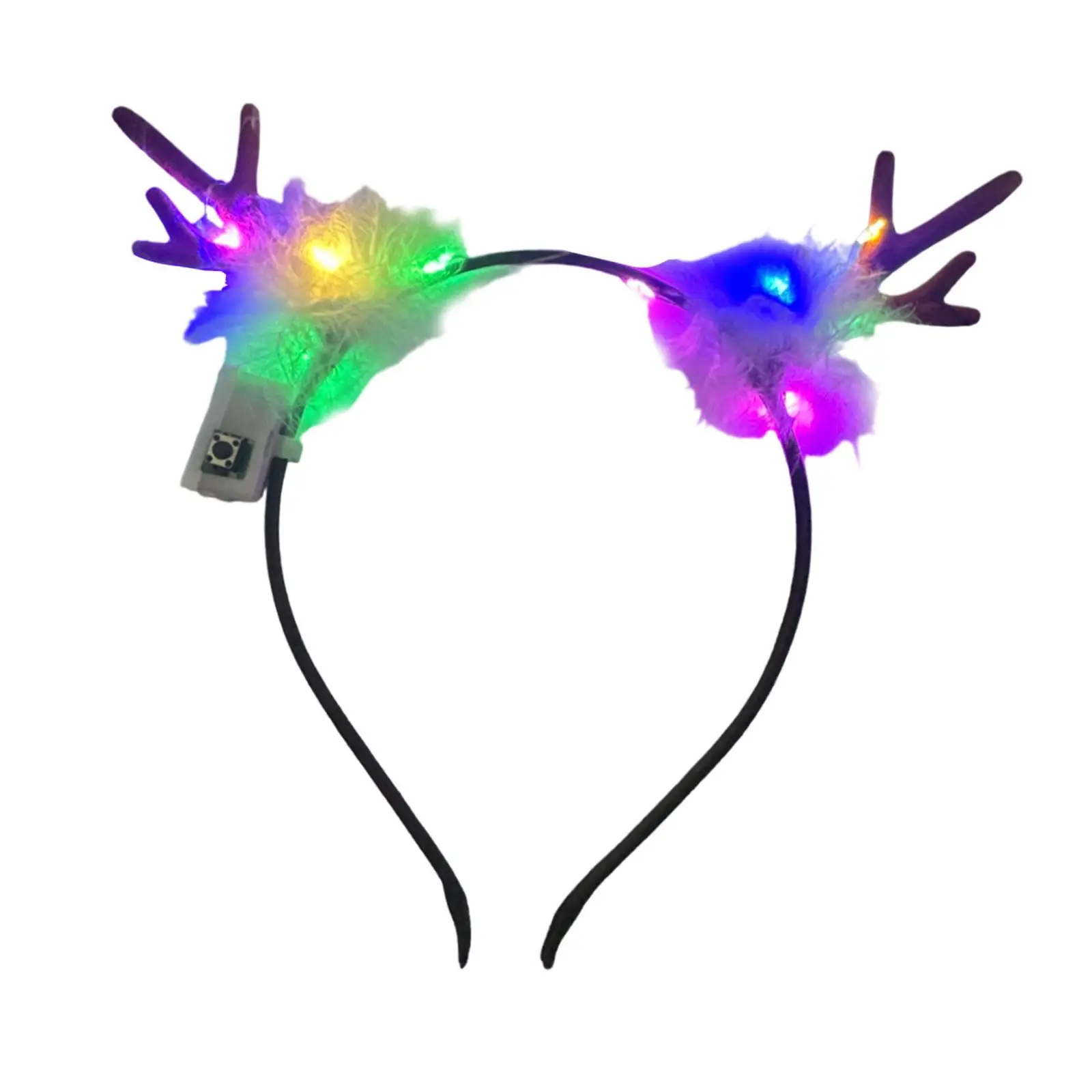 Light up Deer Antlers Feather Headband for Birthday Themed Party Halloween