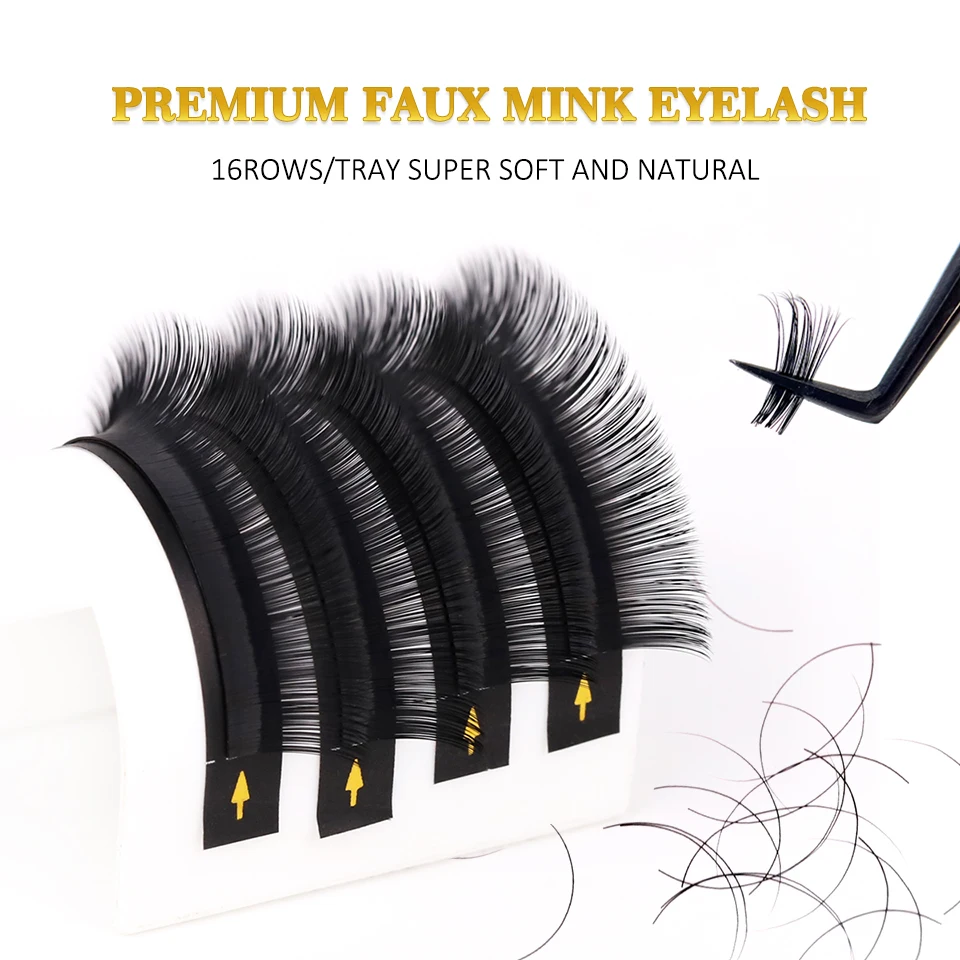 All Sizes Matte Black Individual Eyelash Extension Russian Volume Korean PBT Cashmere Faux Mink Classic Eyelashes Cilios Makeup