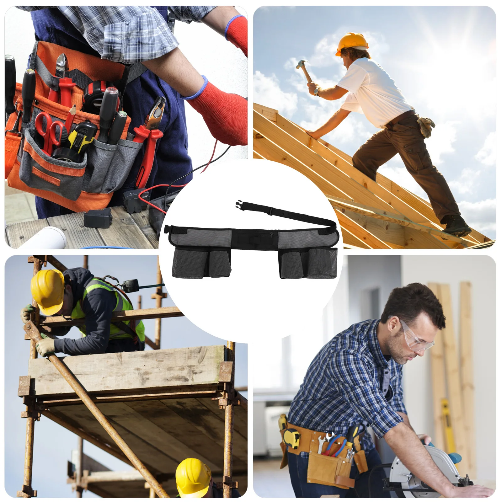 

Professional Waist Bag Outdoor Camping Adjustable Tool Pouch Large Storage Waist Pouch Utility Belt Men Electrician Tool Belt