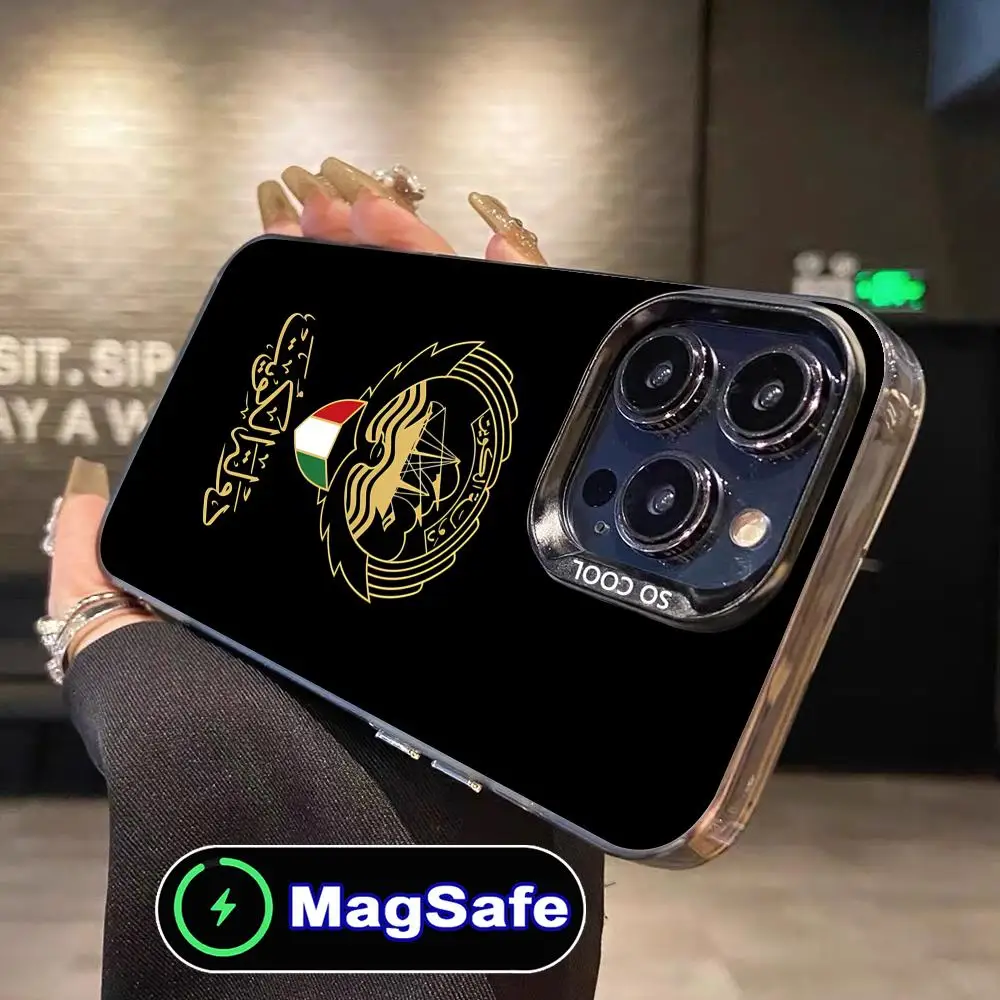 Funda para teléfono móvil con bandera de Kuwait para iPhone 16 15 14 13 12 11 Pro Max Plus MagSafe, funda de Color translúcido para teléfonos móviles