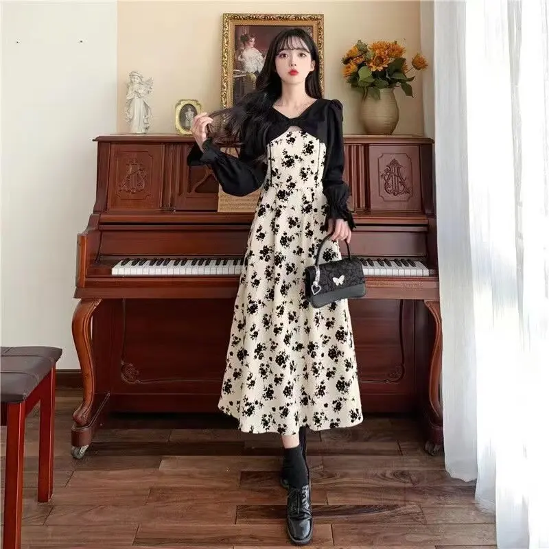 2024 New Small Korean Floral Women's Summer Wear Suit High-Grade Dress