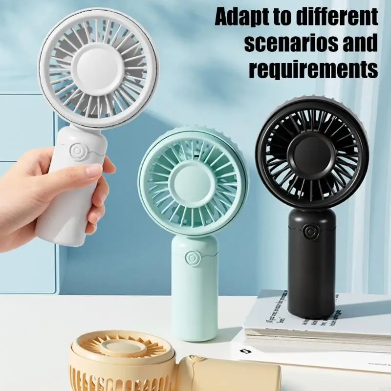 3 Speed USB Rechargeable Handheld Fan with Front Button Control, ABS Body for Desk, Office, Dorm, Reading and Commute Us
