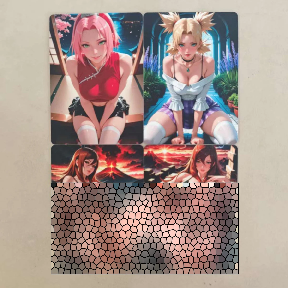8Pcs/set Sexy Card Naruto Beautiful Girl Hinata Sakura Tenten Kushina Kurenai DIY PTCG Cards Boy Animation Collection Card view 3