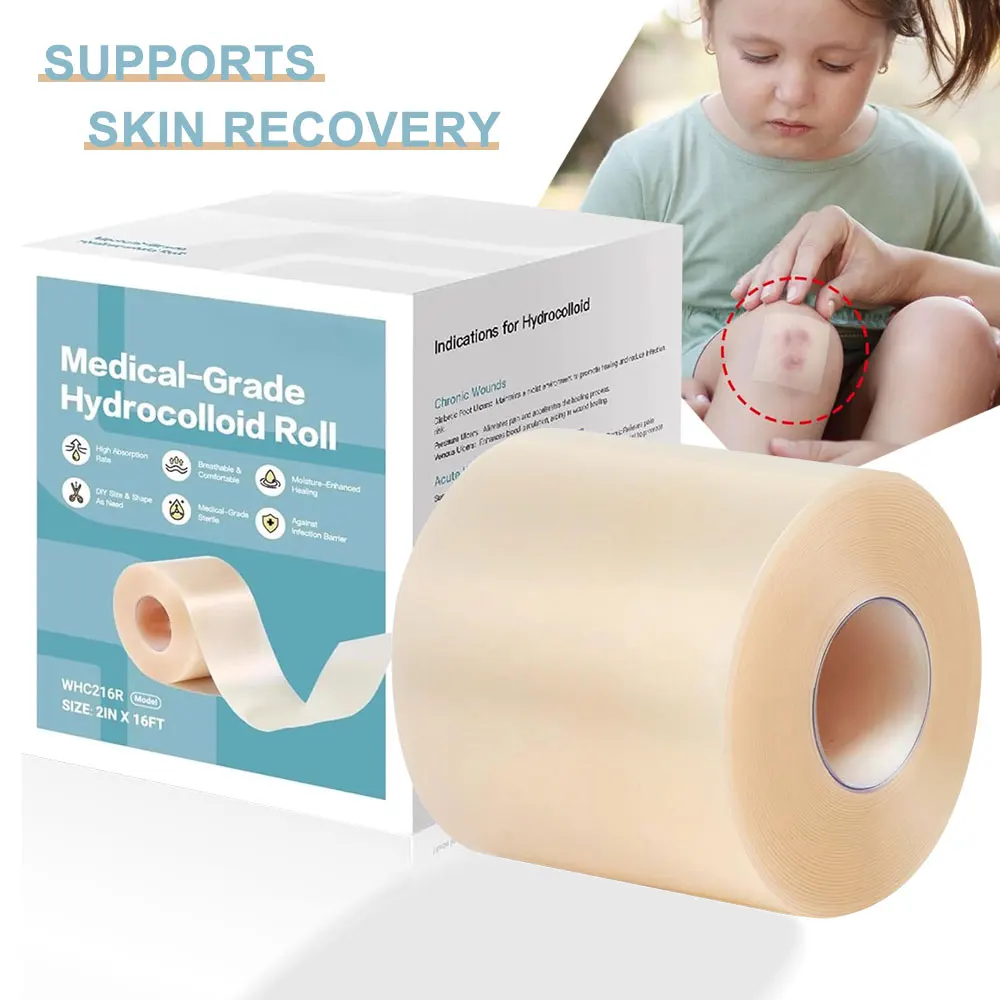 

Hydrocolloid Roll For Wound Care Extra Large Hydrocolloid Patch Bandages with Self-Adhesive Ultra Absorbent for Skin Recovery