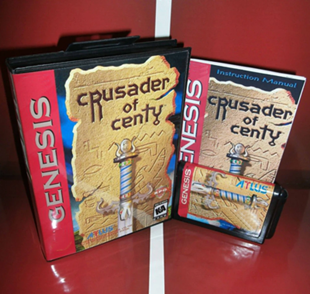 Crusader of Centy con caja y cartucho Manual para tarjeta de juego Sega MD de 16 bits, sistema Megadrive Genesis