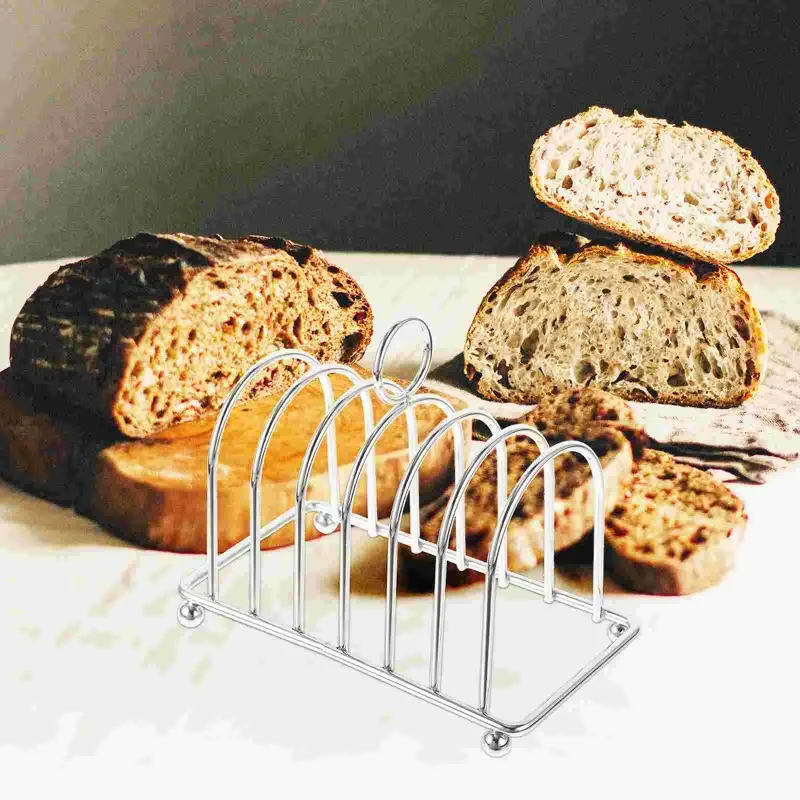 

Stainless Steel Toast Bread Rack Metal Slice Bread Rack Desktop Slice Toast Stand Bread Cool Grid Display Stand Kitchen Gadget