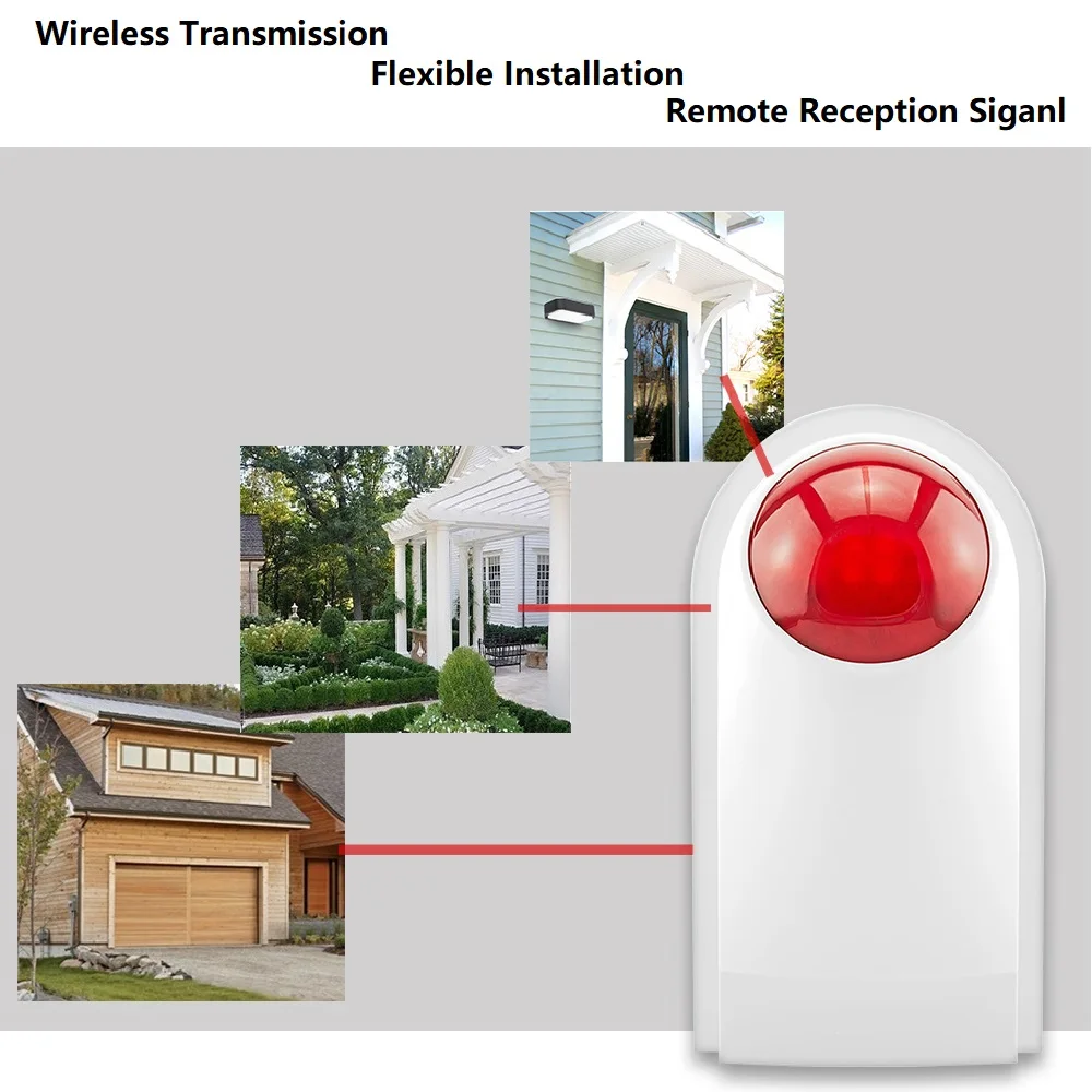 WiFi Outdoor Siren Strobe Light Sensor Security System 110dB High Decibel Sound Light Alarm for Tuya Smart Life