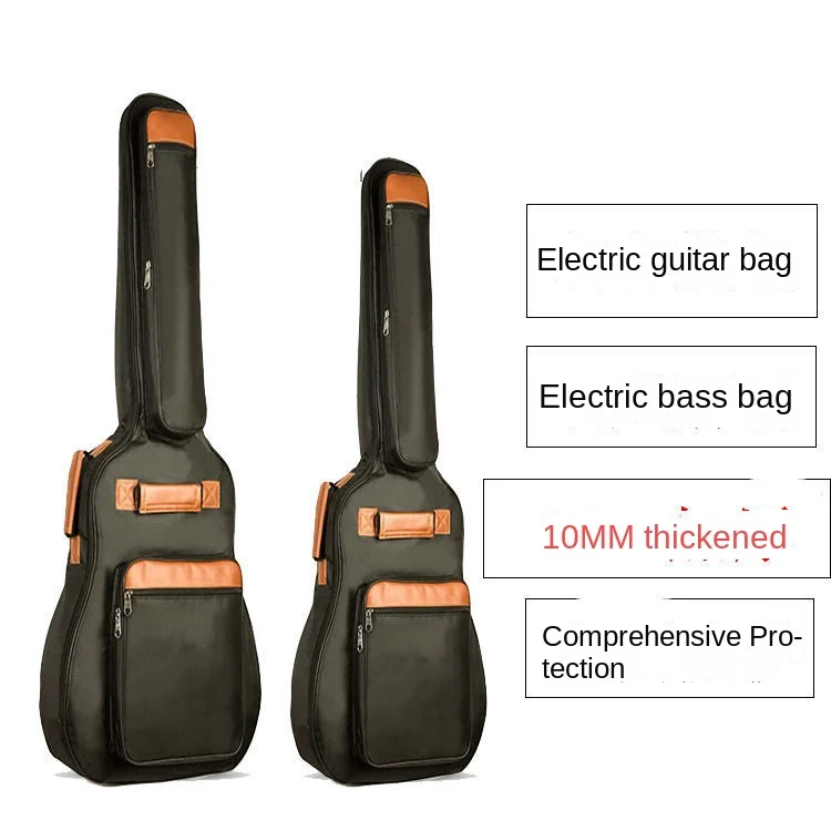 

40 / 46 Inch Electric Guitar Bag Waterproof Electric Bass Bag 10mm Thicken Padded Gig Bag Backpack Guitar Carry Case