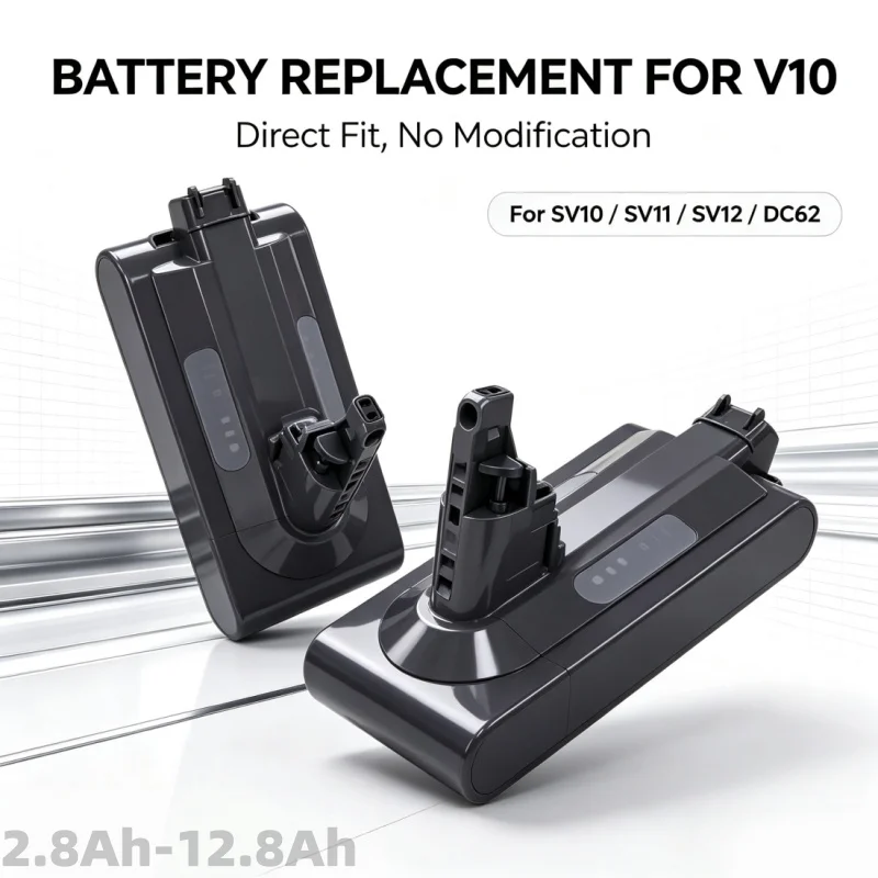 2800mAh to 12800mAh Rechargeable V10 Battery, Spare Replacement Battery for SV12 DC62 SV11 SV10 Handheld Vacuum