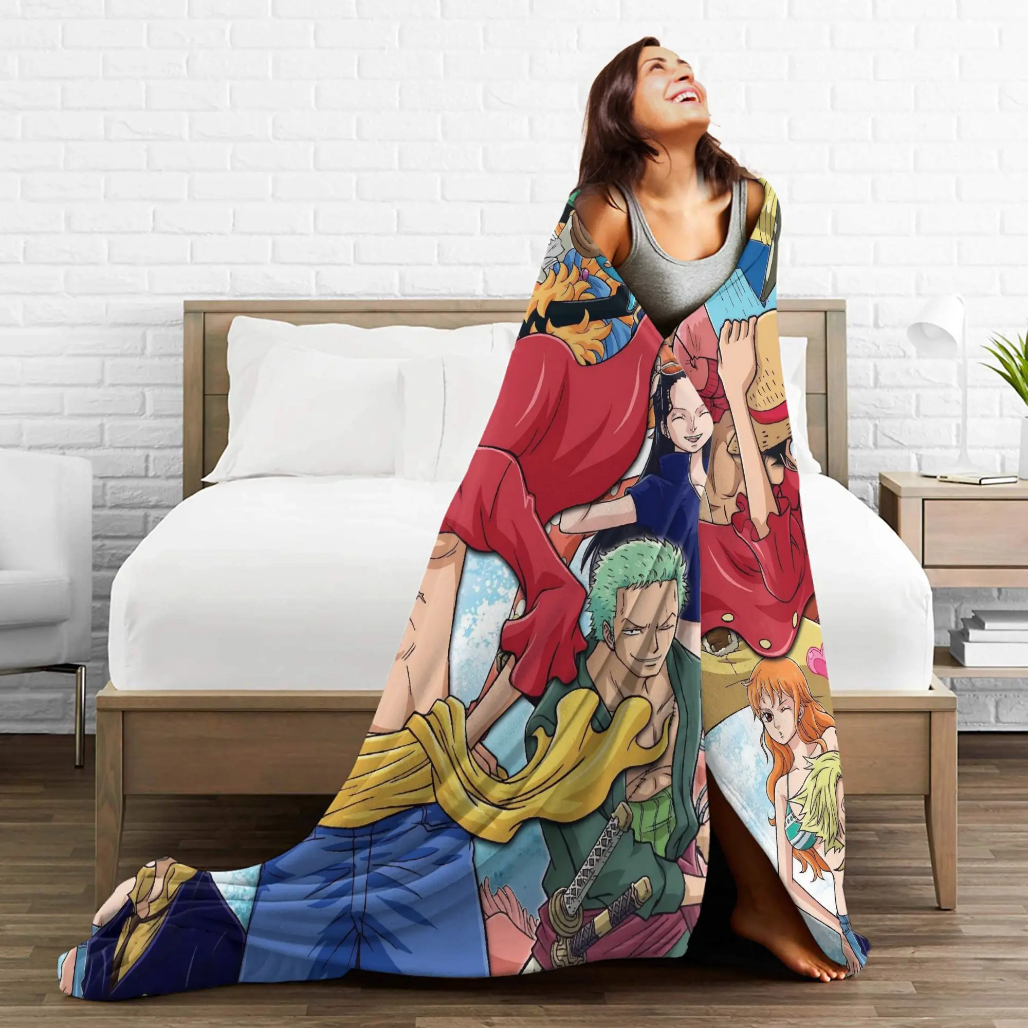 بطانية لوفي أنيمي لوفي زورو سانجي بطانية رمي دافئة مبتكرة لمفرش السرير طوال الموسم، #6