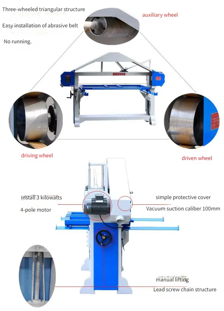 Semi-automatic Triangle Plate Sheet Hairline Finish Long Belt Sander Metal Polishing Grinder Stainless Steel Sanding Machine