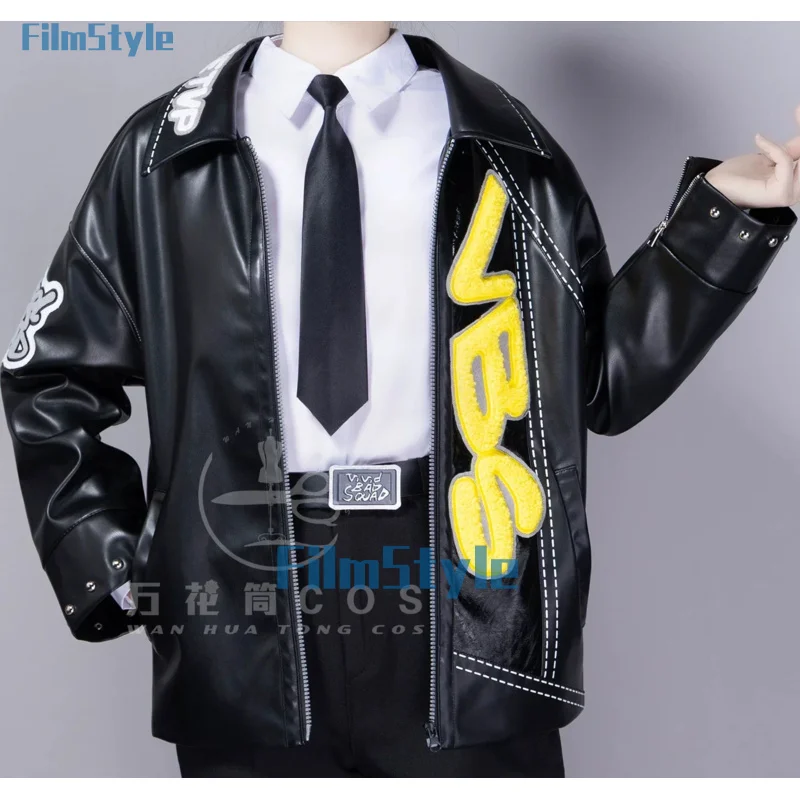 

Костюм для косплея PJSK Shinonome Akito, черная куртка с поясом, одежда для Хэллоуина, карнавала, вечеринки, Рождества, ролевых игр