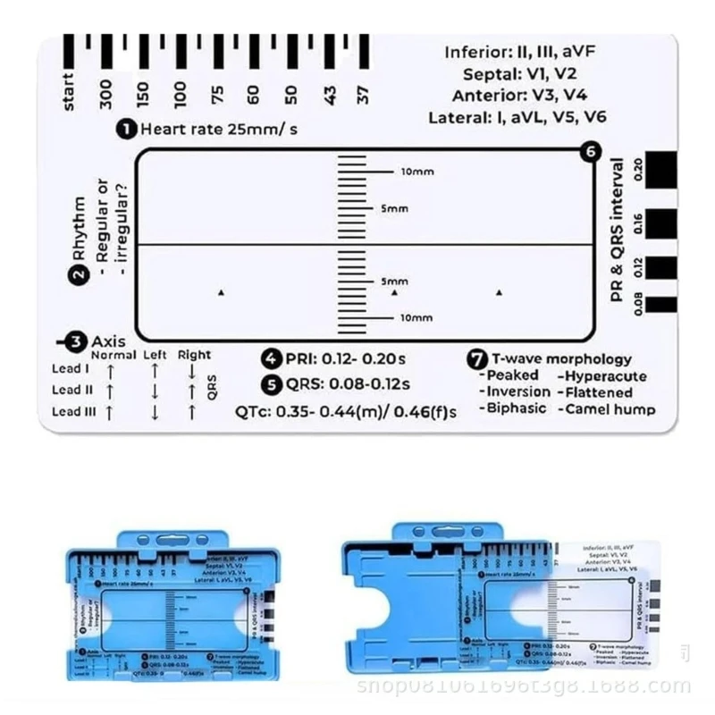 P0UA Electrocardiogram 7 Step Ruler For Healthcare Professional And Medicals Students