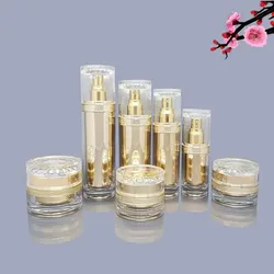 30g 50g Empty Cream Jar 30/50/80/120ml Empty Lotion Spray Pump Bottle Gold Acrylic Cosmetic Container High-end Makeup Packing