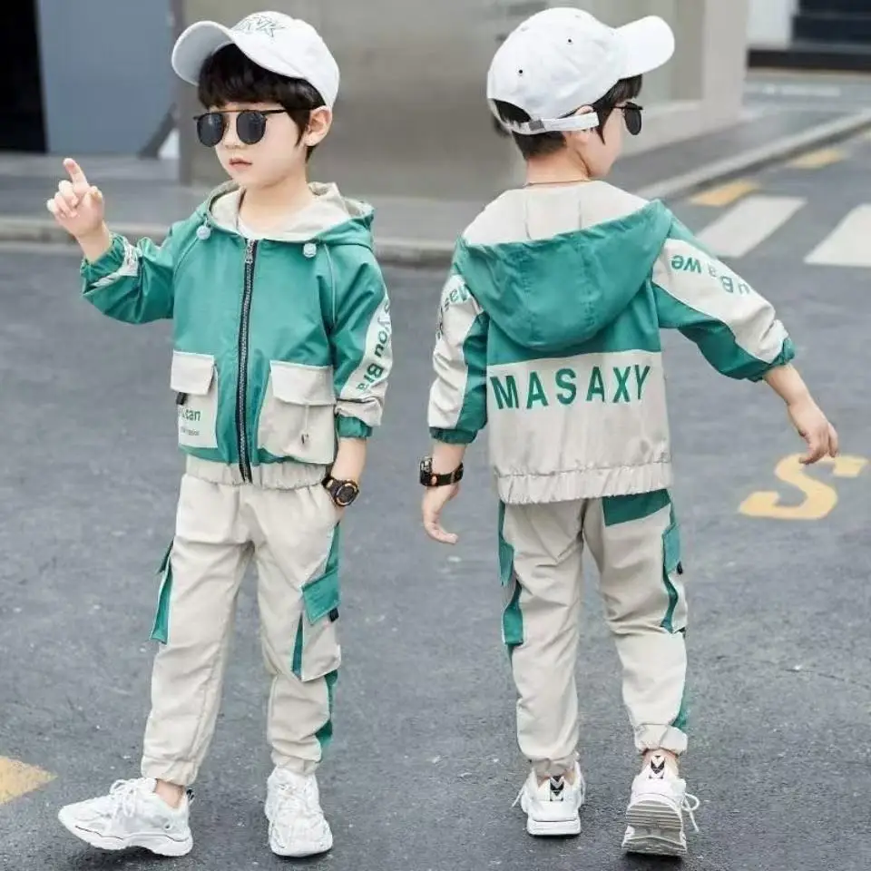 

Kids Boys Autumn Outfit Set 2026 New Korean Version Children's Fashion Casual Jacket Pants Two-piece Set