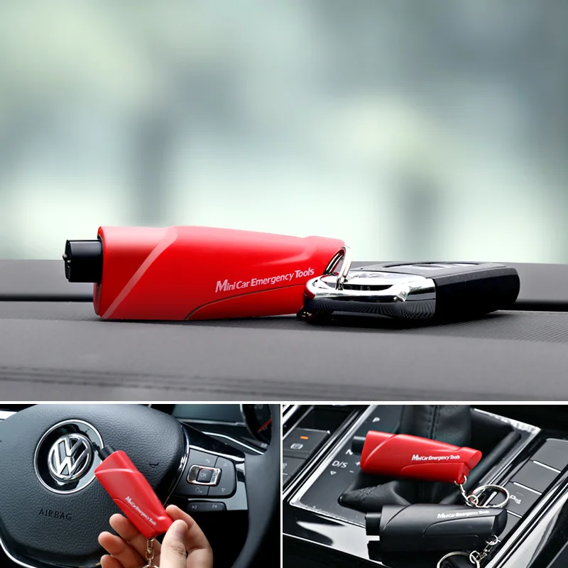 Car Emergency Tools, Car Safety Hammer, Two-in-one Escape Hammer, Broken Window Hammer, Key Chain Survival Hammer Traffic Cones