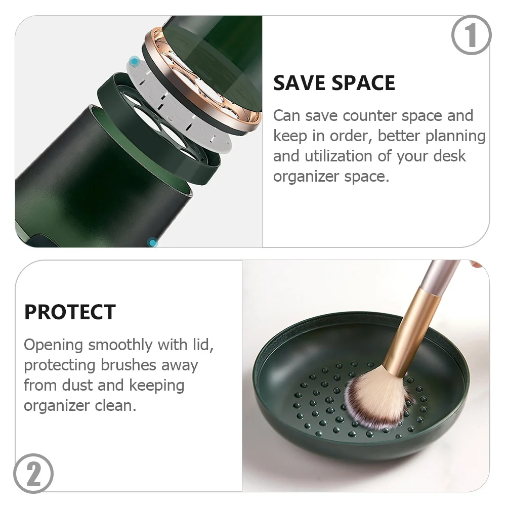 

Makeup Brush Organizer Box Dust-Proof Storage For Brushes Lipsticks Sponges Eyeliner Foundation Primer Highlighter