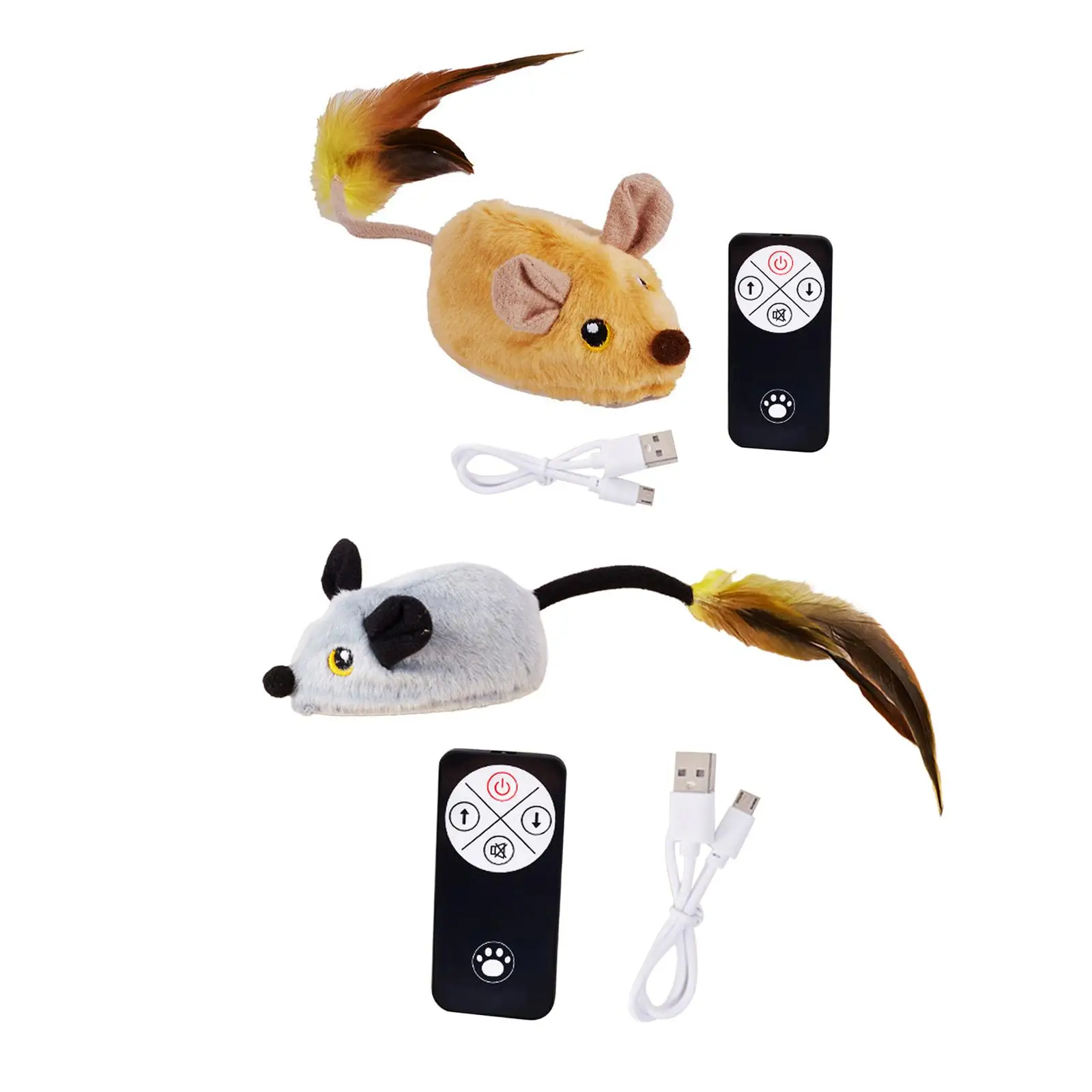 Electric Interactive Cat Toy Hunting Toy with Voice Kitten USB Rechargeable Stimulating Cat Toy Soft Pet Toy Lifelike Cat Toys