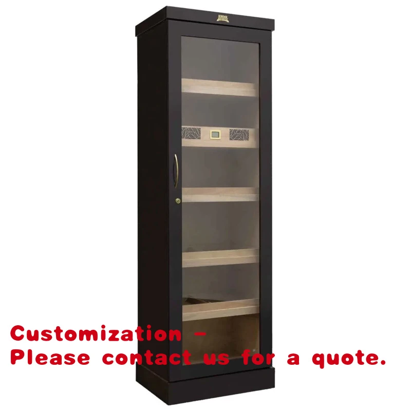 

Customize.Factory Customized Smoke Tobacco Shop Sliding Door Furniture Display Glass Humidor Cabinet Mahogany Wood Cig