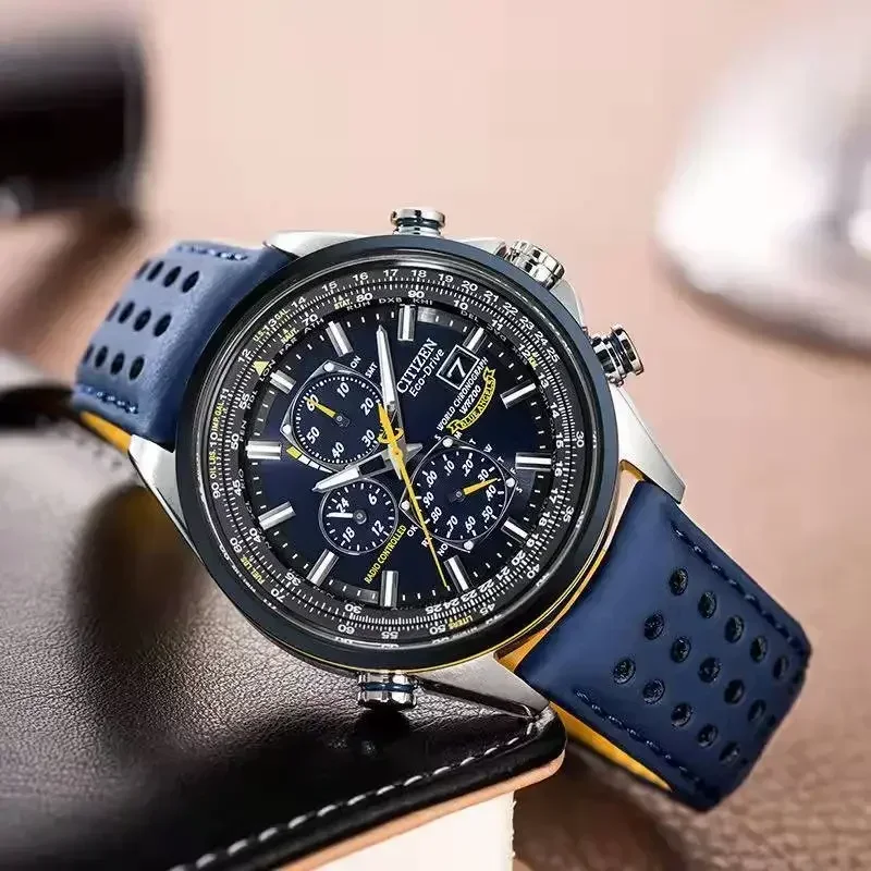 CITIZEN Blue Angel Generation Wtches Men\'s Luxury Quartz Wristwatches Radio Night Glow  Energy Multi Functional Business Watch