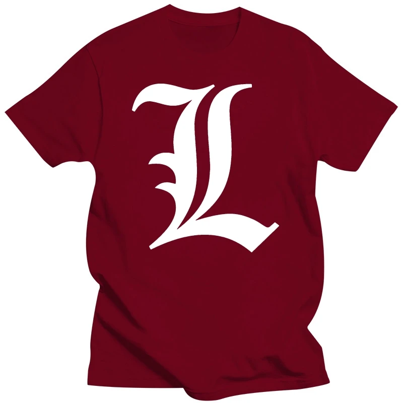 Death Note L Light Anime Manga T Shirt Tshirt T-shirt Tee Summer Short Sleeves Cotton T-shirt Fashion