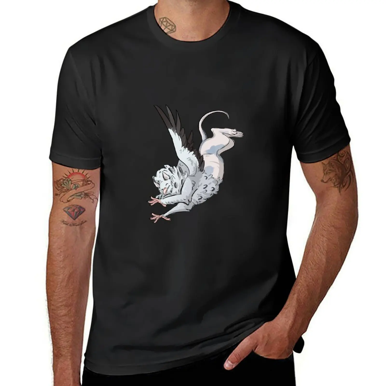 Jacobin-Men's Sphinx e Gryphon T-Shirt, Planície, Meninos, Animal Print, Campeão T-Shirts