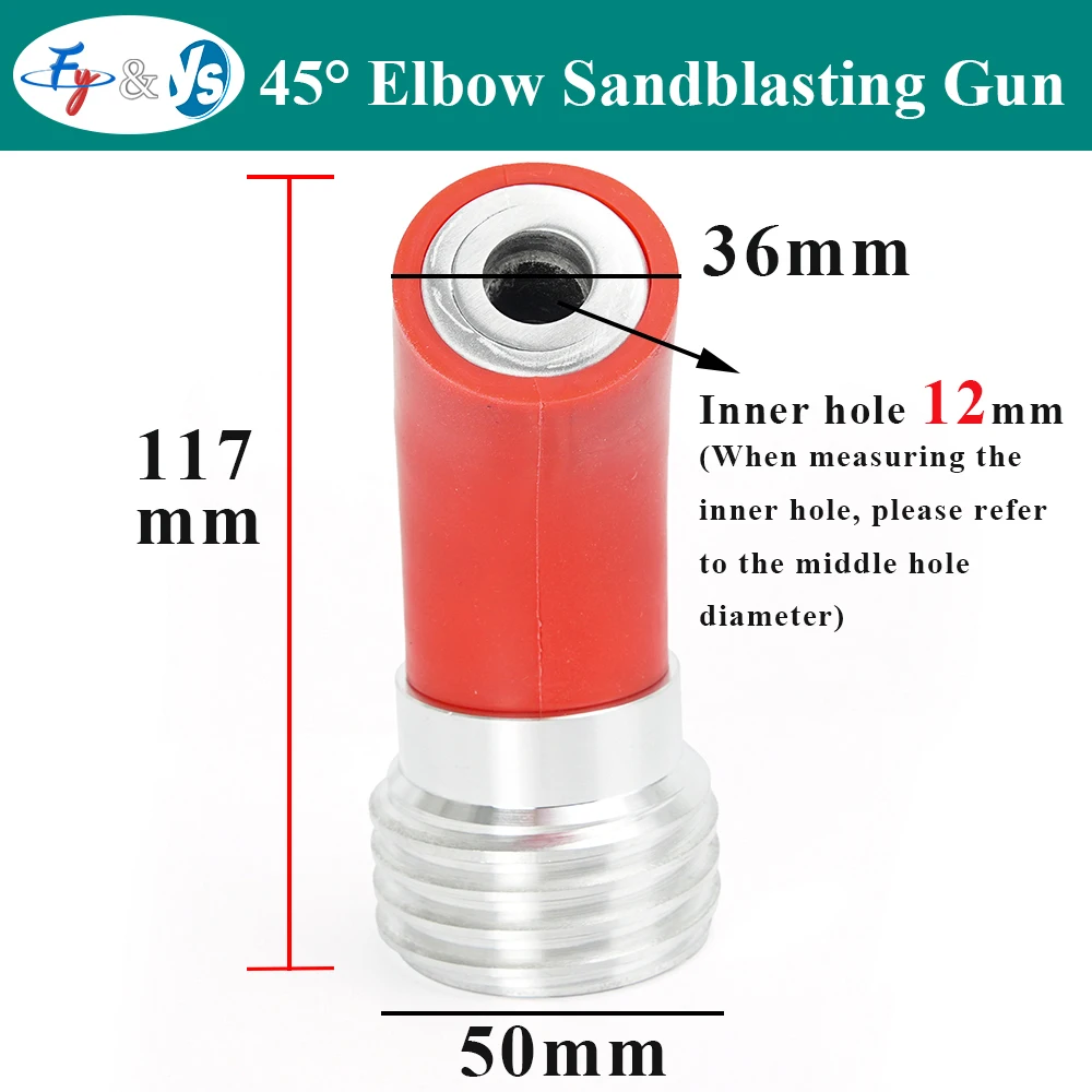 Banana Curved Sand Blasting Nozzle Boron Carbide Tip Inner Wall Sandblasting Gun Head for Pipe, Elbow & Container Cleaning