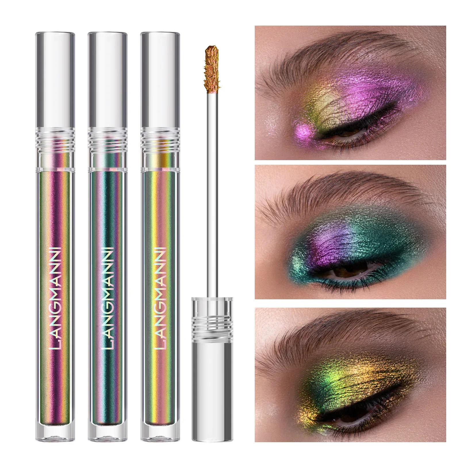 1 szt. Cieni do powiek w płynie kameleon błyszczący długotrwały cień do powiek Duochrome Eyeshadow Fashion wysokiej jakości makijaż kobiet kosmetyczny