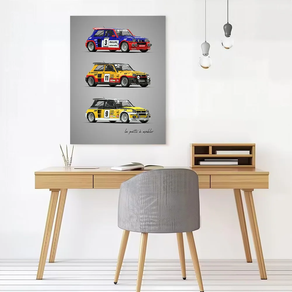 French Car 5 Turbo 2 Printed Canvas Poster Custom Pictures Wall Art Canvas Painting for Home Decorations Room Decor Wand Deko