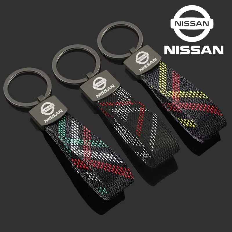 

Oxford Webbing Car Keychain Key Ring Pendant for Nissan Qashqai 350Z Almera Leaf Livina Maxima Micra Sylphy Versa X-Trail