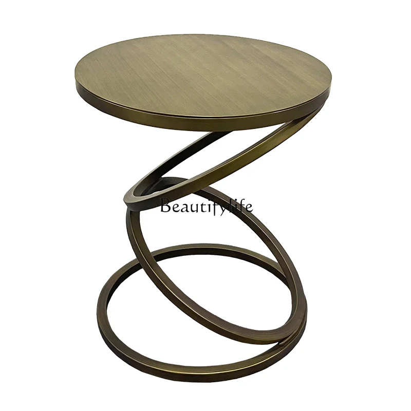 

*High-end light luxury edge few stainless steel Italian minimalist sofa corner few