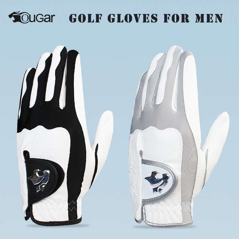 TTYGJ Professional Men's Golf Gloves PU Leather Anti slip Sports Gloves Single Pack Left Hand Breathable Fabric