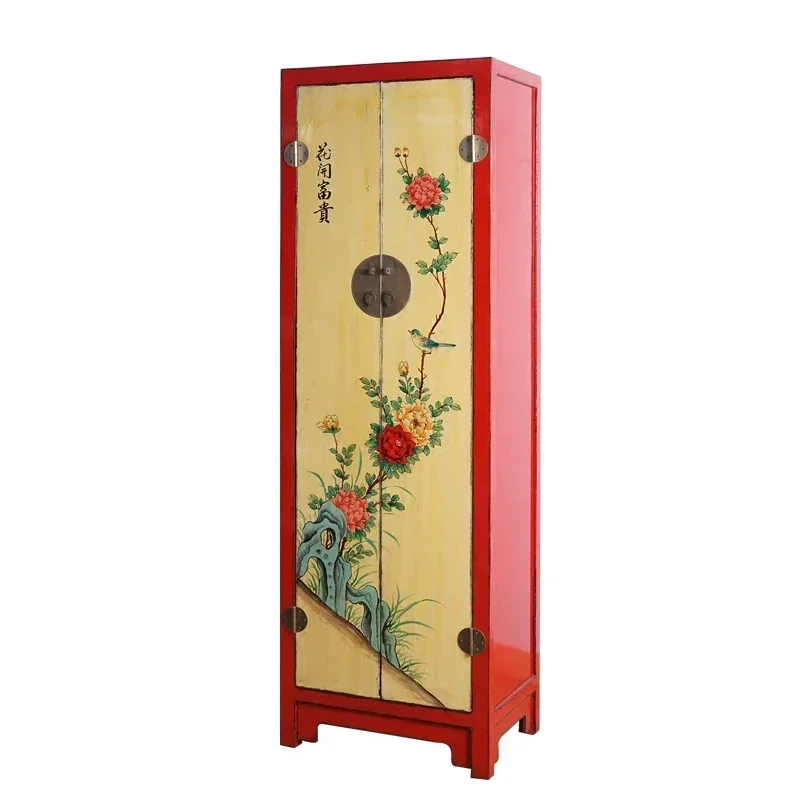 Antique hand-painted furniture wardrobe entrance decorative storage cabinet antique