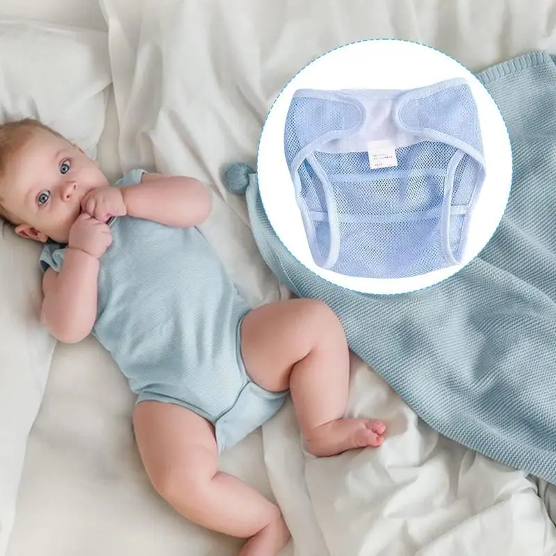 أغطية حفاضات من القماش، غطاء شبكي خفيف الوزن وجيد التهوية للبشرة الحساسة طوال الليل، السفر الفتيات الفتيان السراويل تسرب