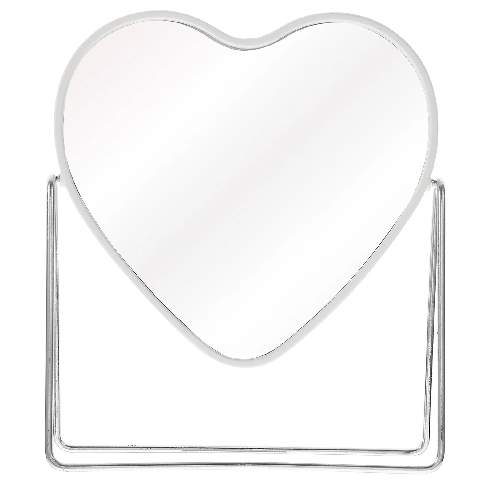 Swivel Makeup Mirror Retro Design Desktop Mirror for Makeup and Shaving Stable Iron Rack for Girls Bedroom Dormitory