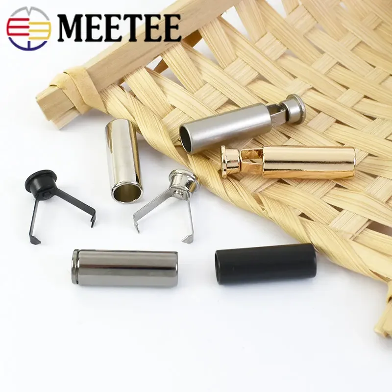 Meetee 20Pcs 20mm Metal Cord Stopper Rope Ends Stoppers Lock Decoration Button For Garment Cap DIY Hardware Sewing Accessories