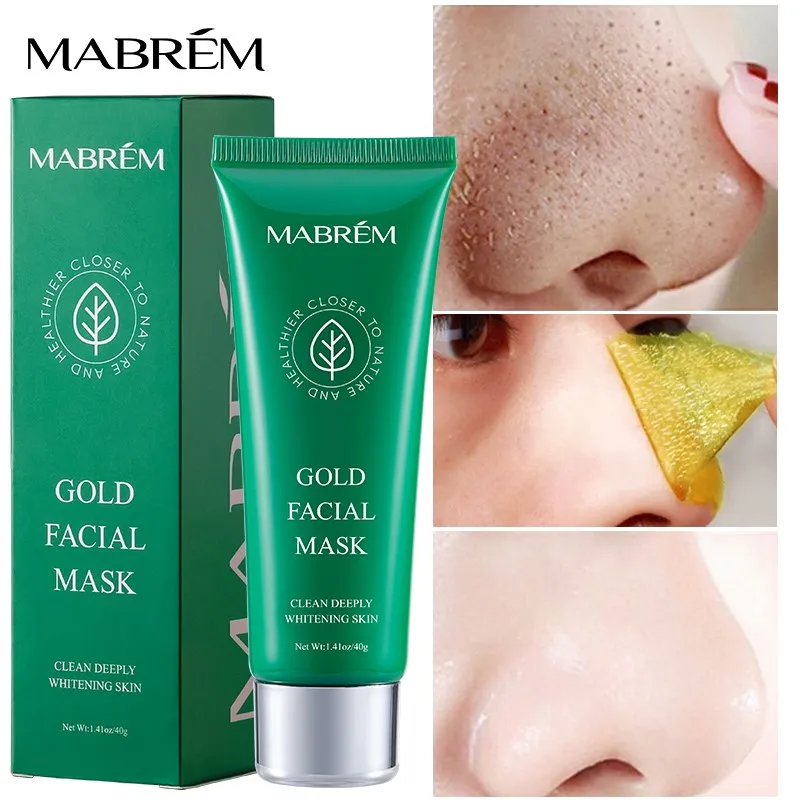 MABREM Gold Blackhead Mask Remove Stains Shrink Pore Improve Rough Skin Acne Depth Replenishment Moisturizing Oil-control 40g