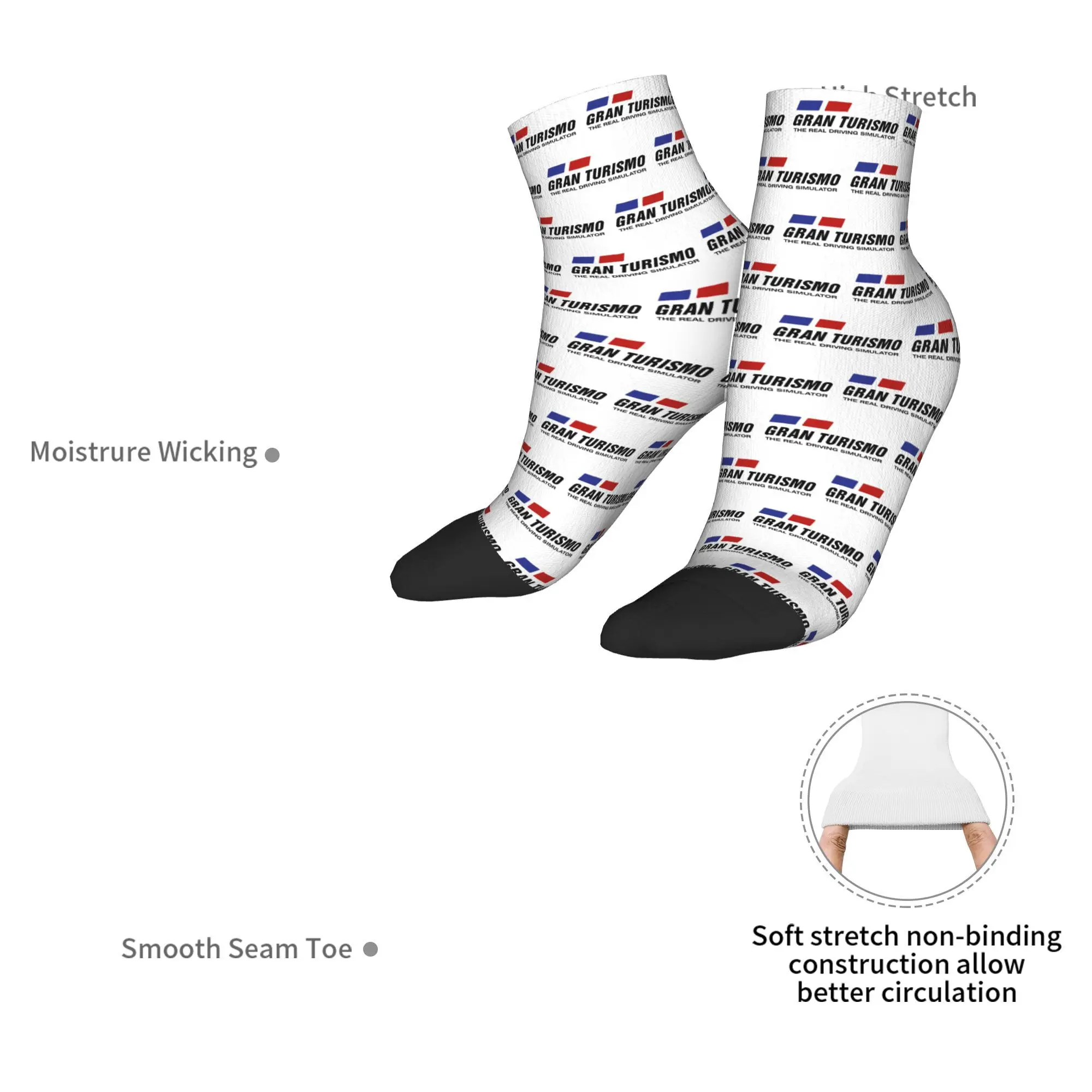 Gran Turismo Socks Harajuku Sweat Absorbing Stockings All Season Socks Accessories for Man's Woman's Gifts