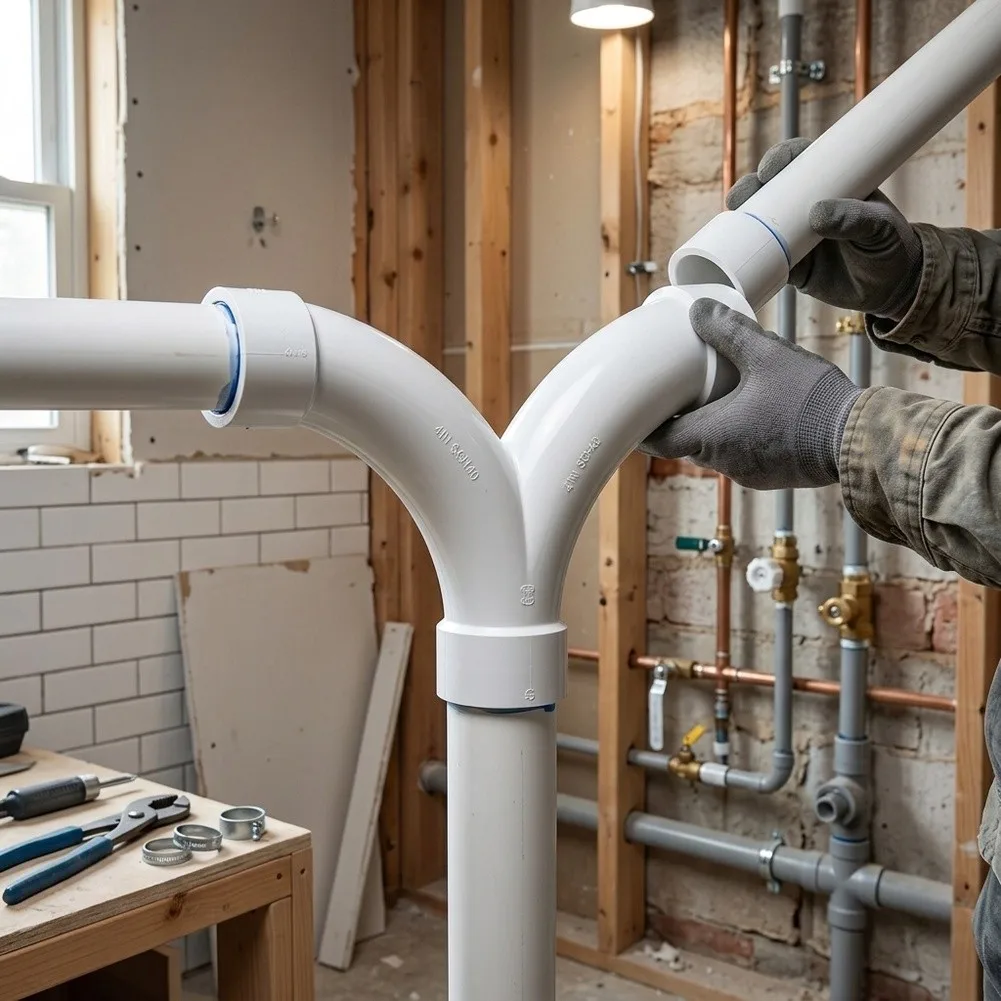White PVC Pipe Fittings Smooth Flow Pipe Fittings Water Connector Resists Wear Long-term Installation 90 Long-radius Elbow