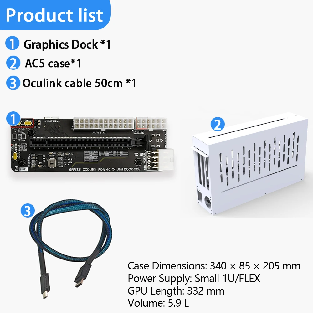 Oculink M.2 eGPU Dock PCIe 4.0 X4 for Laptop