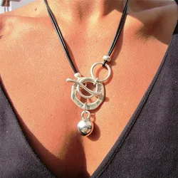 2023 New Fashion Vintage Circle Minimalist Bead Pendant Necklace for Women Bohemian Style Party Accessories High-quality Gifts