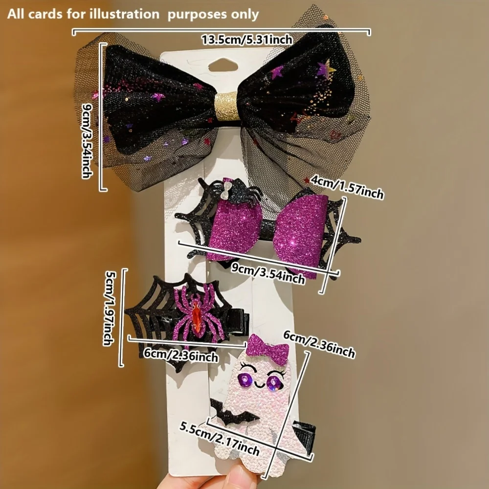 4pcs Halloween hair clips