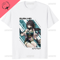 Honkai Star Rai Printed Hot Game Man T-shirt Kawaii RUAN MEI KAFKA Waifu T Shirt Casual Fashion Loose Streetwear Soft Otaku Tees