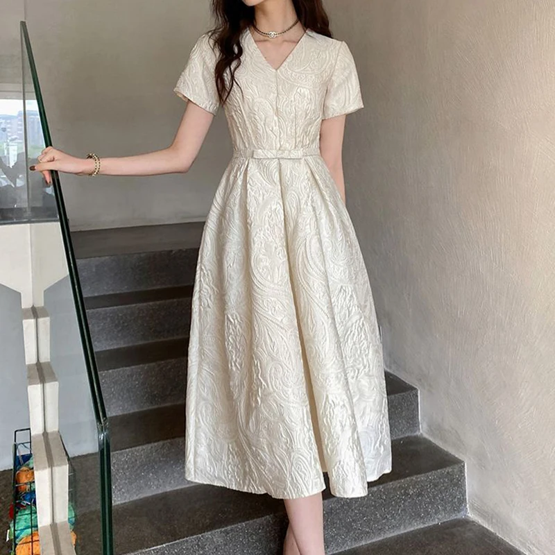 Evening dress, French engagement dress, engagement summer dress  summer dress women 2024  LOOSE FIT